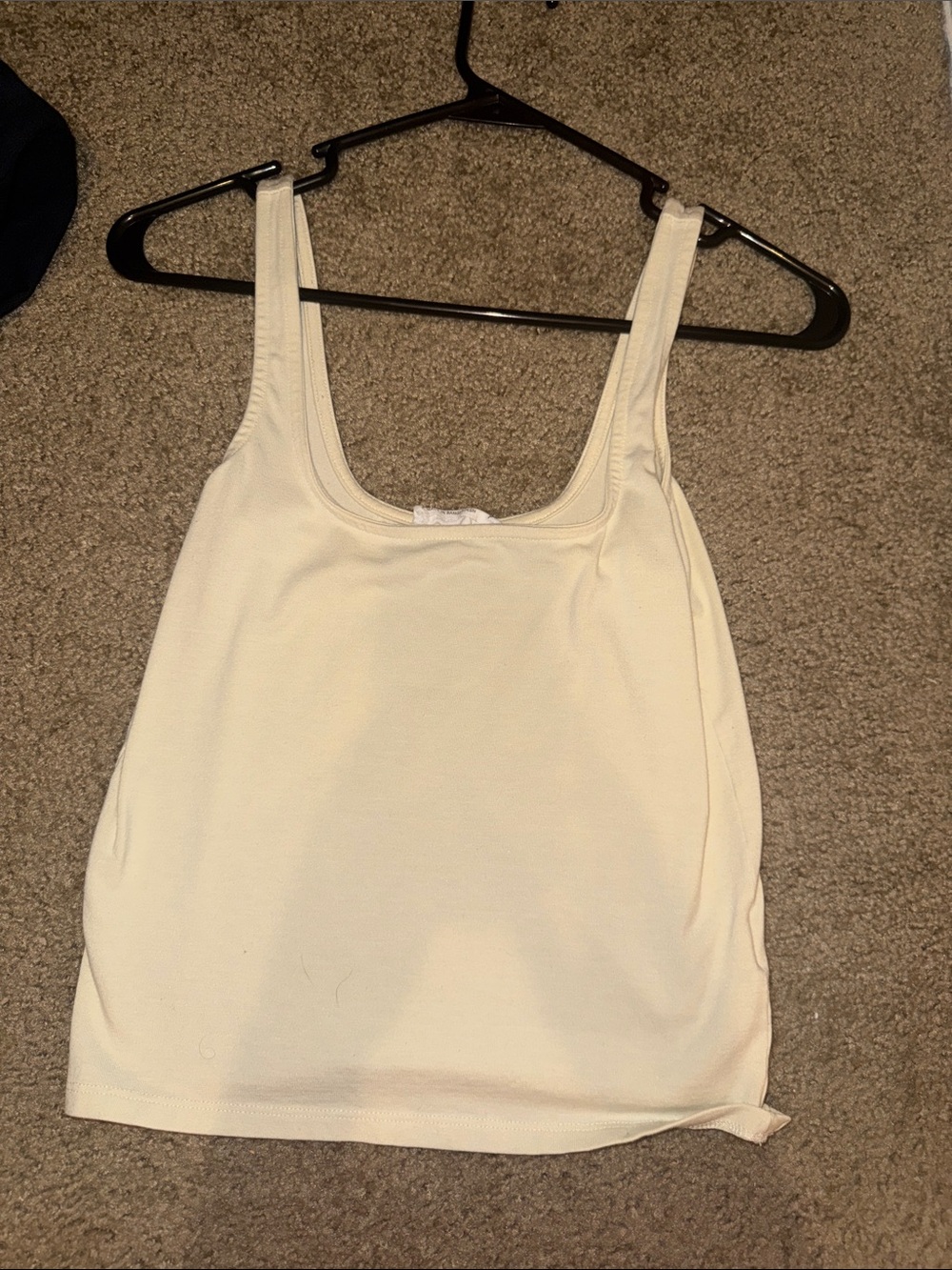 Cotton On Cream Ribbed Tank Top